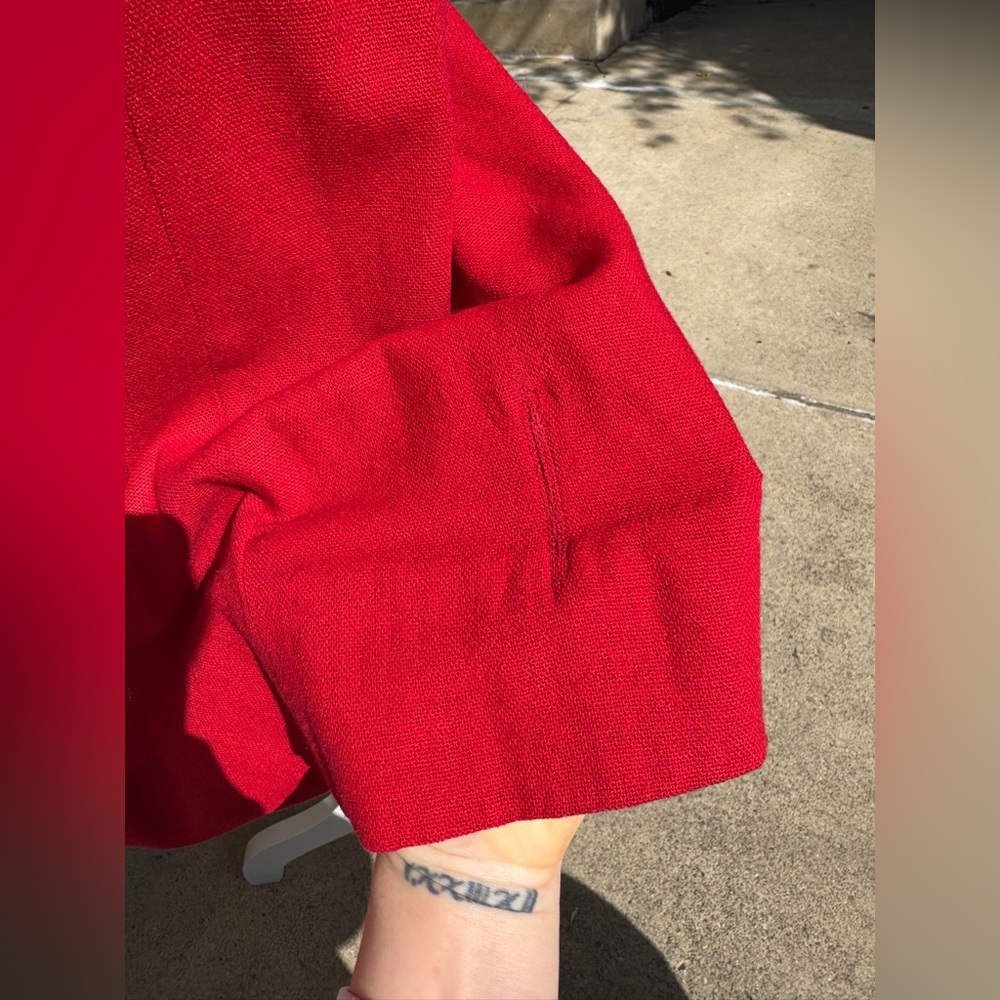 50s Vintage Red Knit Wiggle Dress with Long Sleeves - Picture 6 of 11